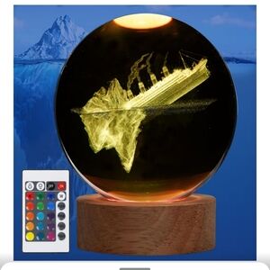 3D Titanic LED Crystal Ball with Remote